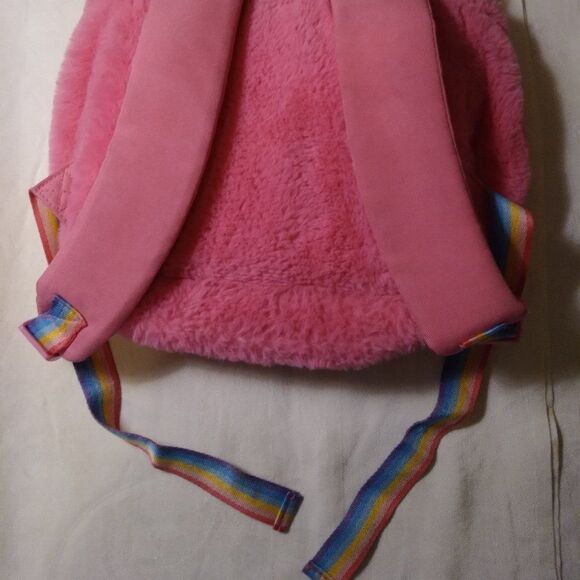Disney Store Minnie Mouse Fuzzy Pink Backpack - Picture 7 of 11